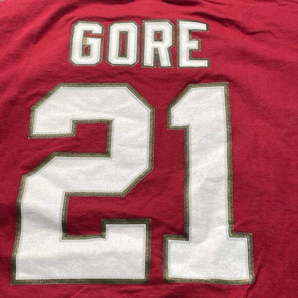San Francisco 49ers Shirt Mens Large Red Frank Gore NFL Football Team Apparel Lg - Picture 13 of 16